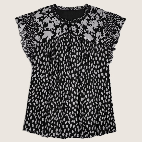 NEW BA&SH Bronx Flutter Sleeve Blouse - Picture 1 of 5